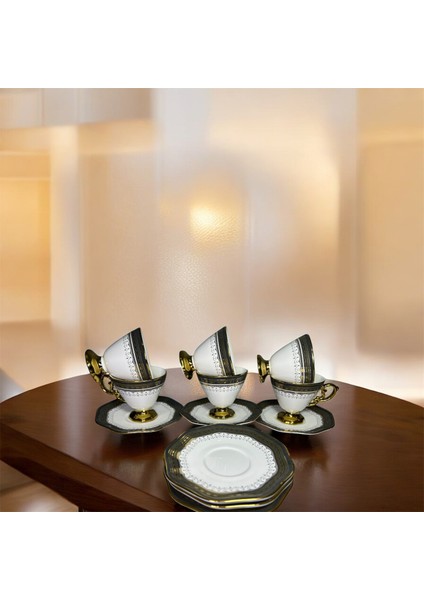 Porselen Ayaklı Fincan Takımı 6lı 90 cc (RSY-245)