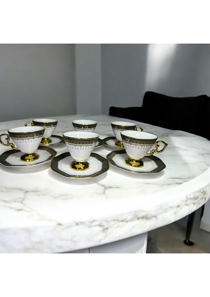 Porselen Ayaklı Fincan Takımı 6lı 90 cc (RSY-245)