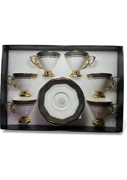 Porselen Ayaklı Fincan Takımı 6lı 90 cc (RSY-245)