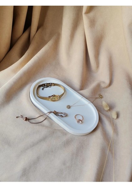 Dekoratif Beton Oval Sunumluk Takı Tabağı, Yağdanlık, Saksılık, Mumluk, Tütsülük fiyatları