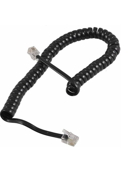 Telefon Spiral Kablo Siyah 4p/4c