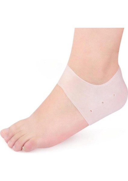 Beyaz/ten Silikon Topuk Çorabı Dolgusu Yükseltici Gizli Topuk Dikeni Tabanlık Koruyucu Ortopedik