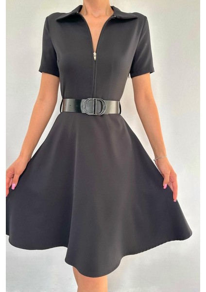 Siyah Kemerli Spor Elbise modelleri