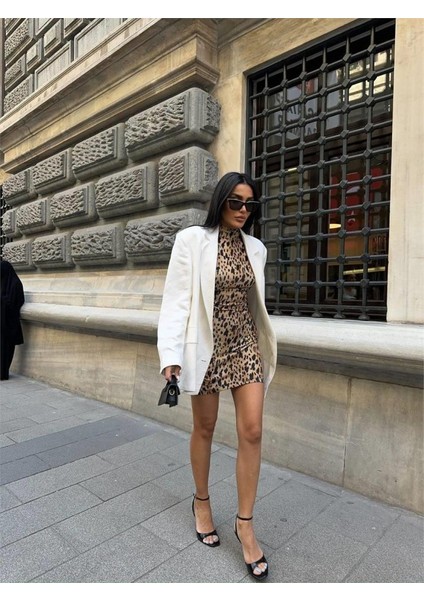 Leopar Kısa Elbise Sandy - Leopar modelleri