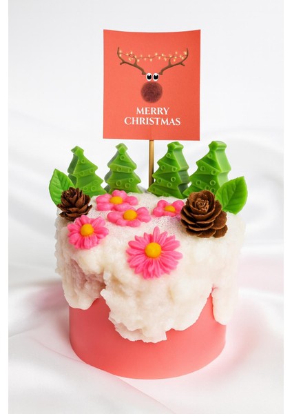 Yeni Yıl Temalı Pasta Görünümlü Mum