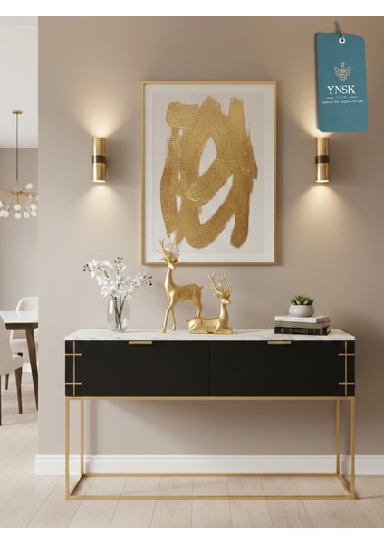 Luxury | Forest | Lüks 2'li Gold Boynuz Geyik Kristal Küre Detaylı Dekor Obje modelleri