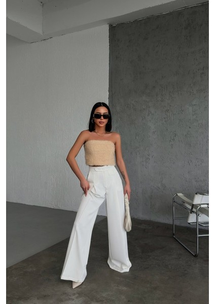 Üç Düğme Detayli Palazzo Pantolon modelleri