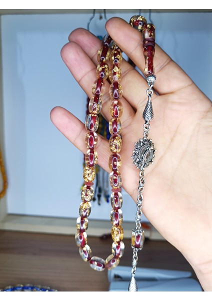 Alpaka Püskül Tasarım Altın Varaklı Tesbih