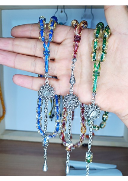 Alpaka Püskül Tasarım Altın Varaklı Tesbih indirimleri