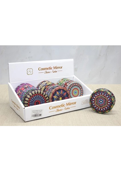 Taşlı Yuvarlak El Aynası Kalın ALK3755