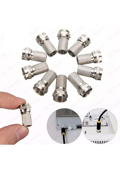 50 Adet Tv/uydu Anteni Koaksiyel Kablo F/f Konnektör Rg6 / U4 Uydu Anten Kablosu Vida Tipi Jak modelleri