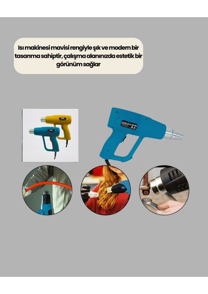 2 Kademeli Güçlü Sıcak Hava Tabancası 380° – 500° Isı Ayarı modelleri