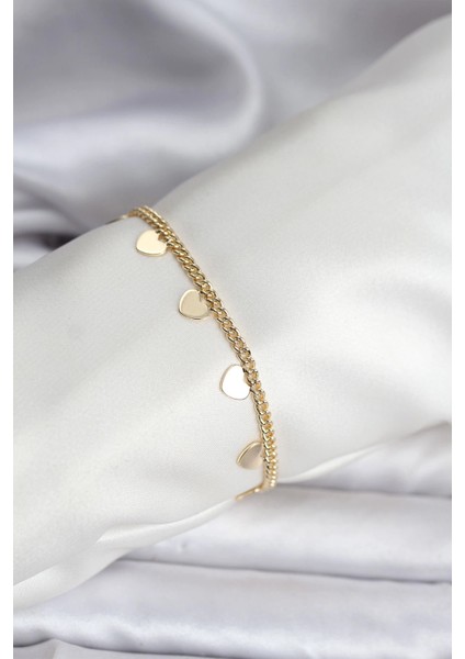 14K Renk Kaplama Kalpli cm Kadın Bileklik