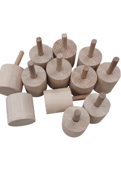 Ahşap Torna Topaç Silindiri ( 100' Lü Paket )