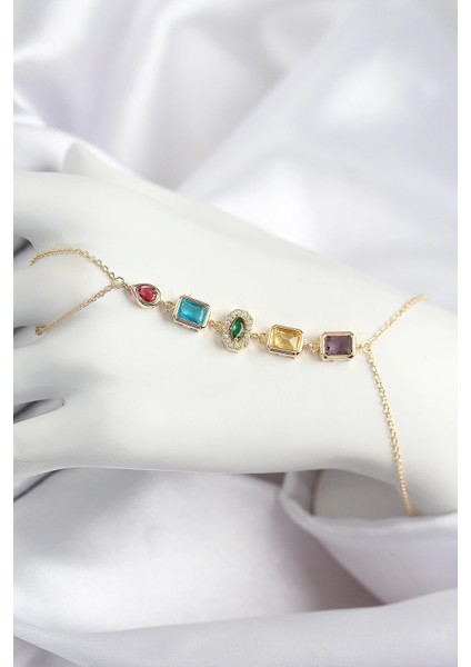 Pirinç Renkli Zirkon Taşlı Renk Şahmeran