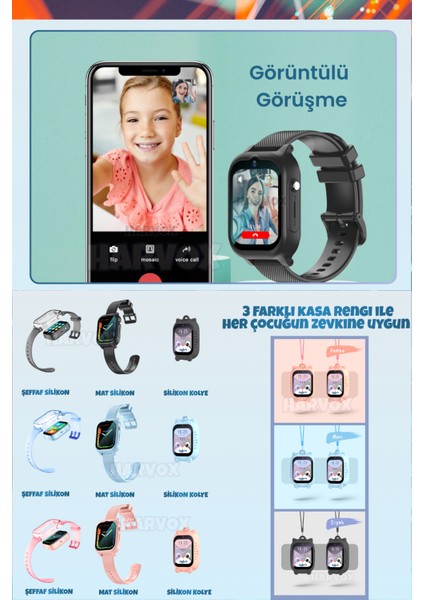 Hx Kids 4g Max Sim Kartlı Harvox Akıllı Çocuk Saati Gps Konum Takibi Görüntülü KONUŞMA4G Btk Kayıtlı indirimleri