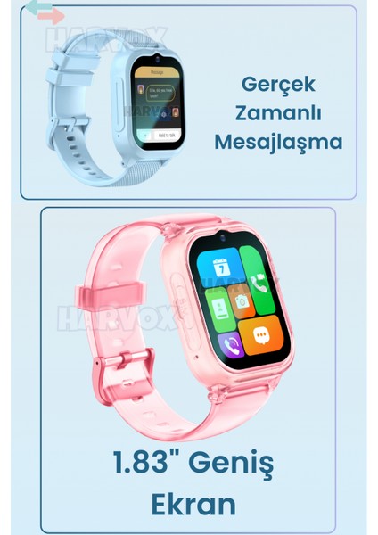 Hx Kids 4g Max Sim Kartlı Harvox Akıllı Çocuk Saati Gps Konum Takibi Görüntülü KONUŞMA4G Btk Kayıtlı