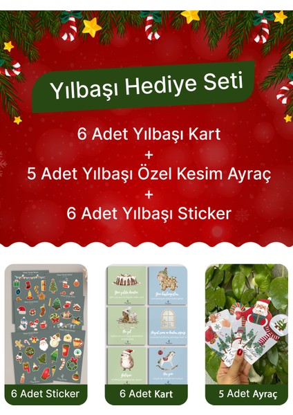 Yılbaşı Seti-1(6 Adet Kart-Sticker - 5 Adet Ayraç)