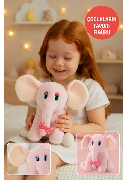 Beyaz Fil Peluş Oyuncak 20×17 cm – Çocuk Odası Dekoru, Sevimli Bebek Hediyesi, Yumuşak Peluş Figür