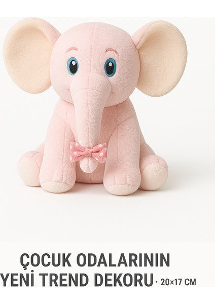 Beyaz Fil Peluş Oyuncak 20×17 cm – Çocuk Odası Dekoru, Sevimli Bebek Hediyesi, Yumuşak Peluş Figür modelleri