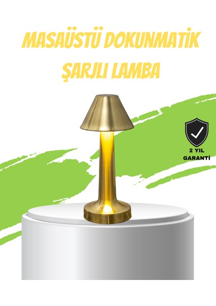 LED Masa Lambası 3 Renk Ayarlı Şarjlı Kablosuz Modern Tasarım