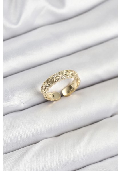 Pirinç Renk Zirkon Taşlı Sırım Kadın Yüzük