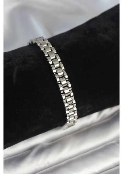 316L Çelik Gümüş Renk 7 mm Kalınlık Erkek Bileklik