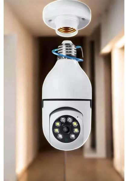 Wifi Kamera Duylu Ampul Görünümlü 360 Derece Dönebilen Ev Kamerası modelleri