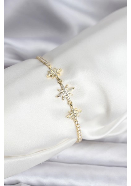 Kutup Yıldızı Zirkon Taşlı Renk Su Yolu Kadın Bileklik