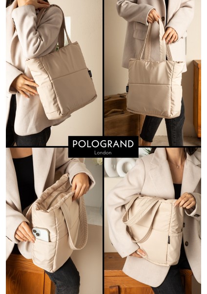 Orijinal Geniş Hacimli Su Geçirmez Puf Şişme Shopper Okul Spor Iş Için Büyük Boy Omuz ve Kol Çantası fiyatları