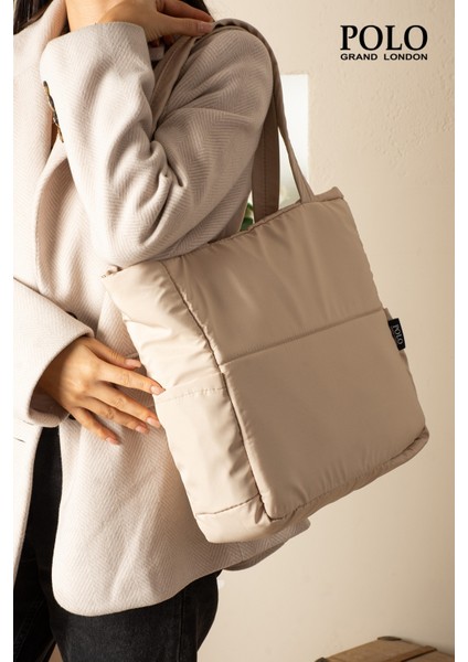 Orijinal Geniş Hacimli Su Geçirmez Puf Şişme Shopper Okul Spor Iş Için Büyük Boy Omuz ve Kol Çantası modelleri