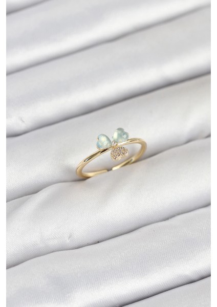 Pirinç Renk Yonca Kadın Yüzük