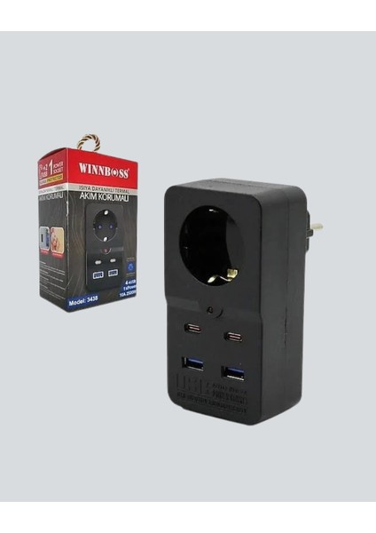 Tip Akım Koruma Prizi 10A 2500W USB Type C Destekli modelleri