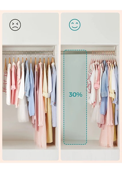 Songmıcs Çocuk Elbise Askısı, 50'li Set, Pembe Altın Kancalı, Kaymaz, Yer Tasarruflu, Elbise Dolabı Için Askı, Bebek Kıyafeti, Etek ve Pantolon, Çocuklar Için, Kadife, Açık Pembe CRF027 indirimleri