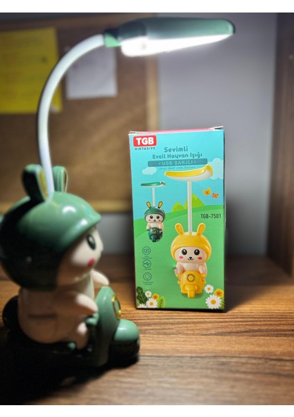 Karikatür LED Masa Lambası Sevimli Hayvan Sürüşü Motosiklet Şekli USB Şarj Masa Göz Bakım Işığı Okuma Öğrenme Için Turuncu fırsatları