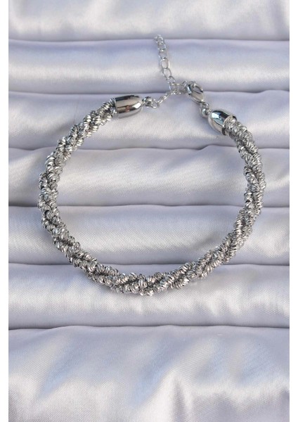 Pirinç Gümüş Renk Sarmal Bileklik