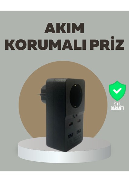 Akıllı Akım Dengelemeli Priz 2500W 4 USB Type C Çıkışlı