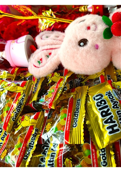 Şekerleme Hediye Kutusu Tavşan Peluş Gül Kar Küresi ve Atlı Karınca Kalp Kutu Hediye fiyatları