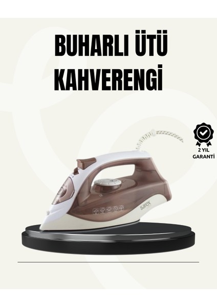 Buharlı Ütü 2200W Seramik Taban 300 ml Kahverengi Dikey Ütüleme