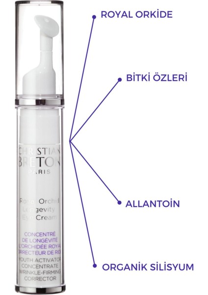 Royal Orchid Longevity Kırışıklıkları, Ince Çizgi ve Torbaları Azaltıcı Göz Kremi 10ML modelleri