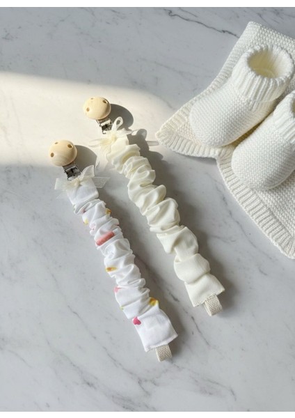 Emzik Askısı -2’li Set %100 Pamuk Kumaş - Şık Tasarım- Güvenli Ahşap Klipsli