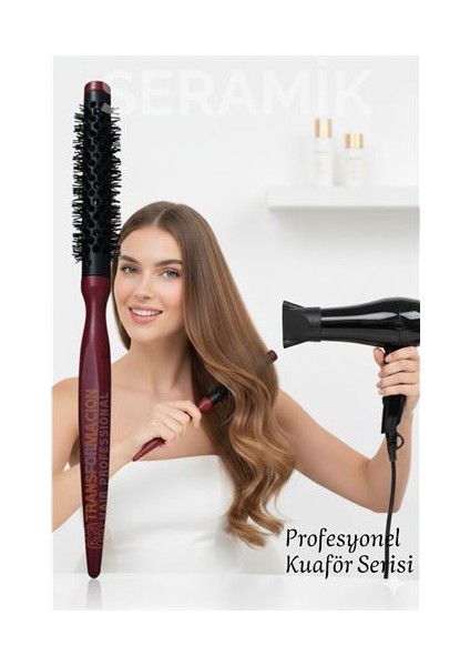 Profesyonel Kuaför 25 mm Ceramic Ionic Nano Fön Fırçası – 26 cm Uzunluk Profesyonel Kuaför Serisi