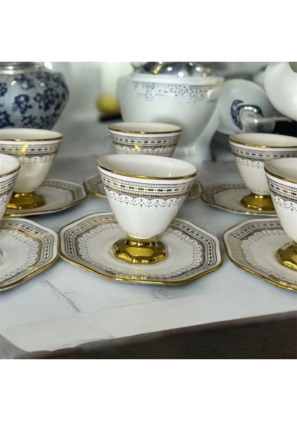 Porselen Ayaklı Fincan Takımı 6lı 90 cc (RSY-245)