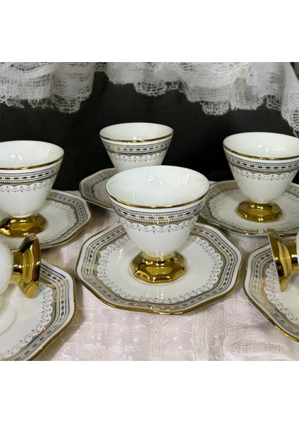 Porselen Ayaklı Fincan Takımı 6lı 90 cc (RSY-245)