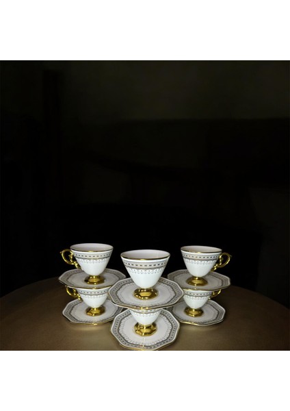 Porselen Ayaklı Fincan Takımı 6lı 90 cc (RSY-245)