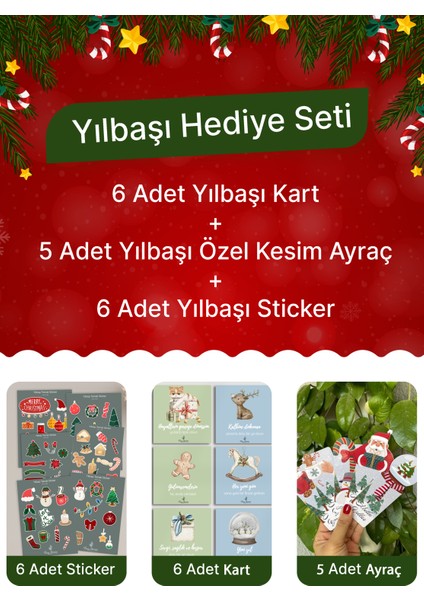 Yılbaşı Seti-1(6 Adet Kart-Sticker- 5 Adet Ayraç)
