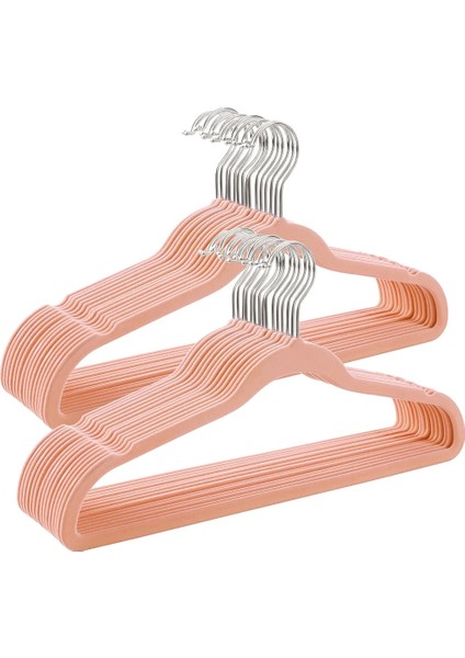Songmıcs Kadife Elbise Askısı, 30'lu Set, Askı, Ceket Askısı, 41,5 cm Genişliğinde, Elbise Askısı, Ince, 360° Dönebilen Kanca, Mont, Gömlek ve Takım Elbise Için, Pembe, CRF26PK