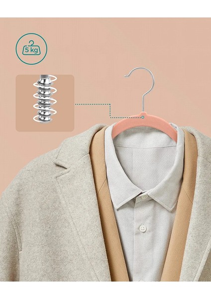 Songmıcs Kadife Elbise Askısı, 30'lu Set, Askı, Ceket Askısı, 41,5 cm Genişliğinde, Elbise Askısı, Ince, 360° Dönebilen Kanca, Mont, Gömlek ve Takım Elbise Için, Pembe, CRF26PK fırsatları