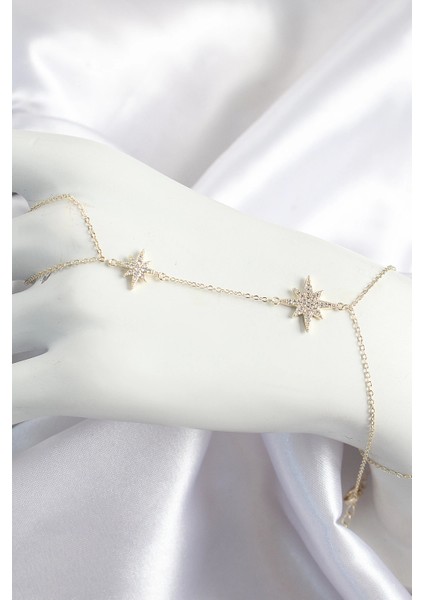 Pirinç Zirkon Taşlı Kutup Yıldızı Renk Kadın Şahmeran