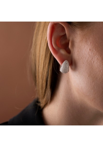 925 Gümüş Pave Taşlı Damla Küpe fırsatları